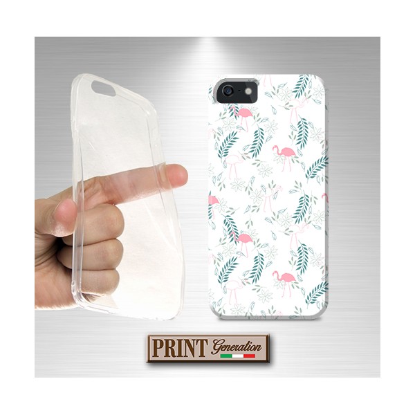 Cover - 'FLAMINGO pattern white' fiamingo piante donna carino fenicottero delicato SAMSUNG