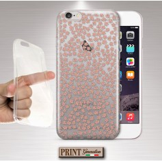 Cover - 'FLOWERS peach pattern' fiorellini rosa trasparente delicato donna HUAWEI