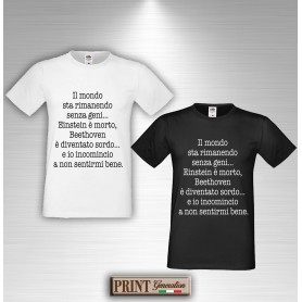 T-Shirt IL MONDO STA RIMANENDO SENZA GENI Maglietta Uomo Frase Divertente