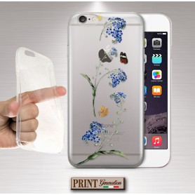 Cover - 'blue flowers delicate' TRASPARENTE sottile fiori delicato donna IPHONE