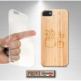 Cover - 'BURNT WOOD plants' effetto LEGNO carino piante relax HUAWEI