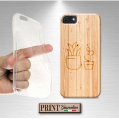 Cover - 'BURNT WOOD plants' effetto LEGNO carino piante relax HUAWEI