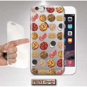 Cover - 'Cookies pattern' TRASPARENTE biscotti confetti dolci OREO red velvet IPHONE