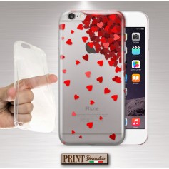 Cover - 'cuoricini rossi' TRASPARENTE carino confetti donna delicato sottile HUAWEI