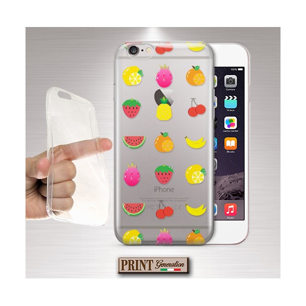 Cover - 'cute fruits' TRASPARENTE carino frutti essotici tropicale colori estate IPHONE