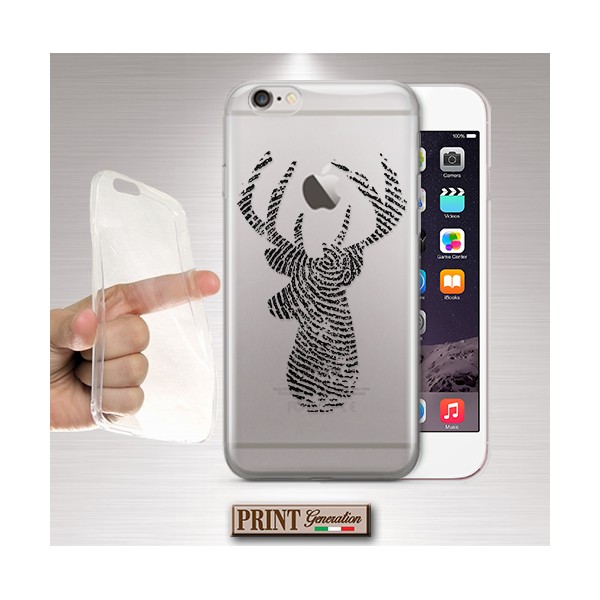 Cover - 'deer print' TRASPARENTE impronta cervo animali della foresta patronus SAMSUNG