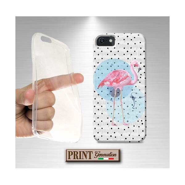 Cover - 'FLAMINGO ACQUERELLE' fiamingo efetto acquerelle carino delicato donna uccello SAMSUNG