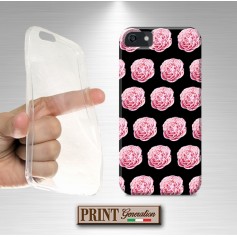 Cover - 'FLW pattern' rose elegante donna fiori nero carino chic SAMSUNG