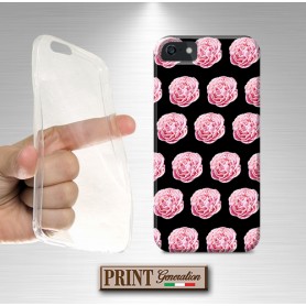 Cover - 'FLW pattern' rose elegante donna fiori nero carino chic IPHONE