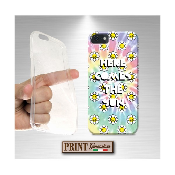 Cover - 'HERE COMES THE SUN tie dye daisies' HIPPIE FIORI 70S COLORI CARINO THE BEATLES musica groovy margherite IPHONE