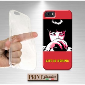 Cover - 'QUENTIN MIA WALLACE life is boring' FILM AZIONE PULP FICTION QUENTIN TARANTINO alternative classico SAMSUNG