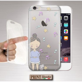 Cover - 'GIRL mouse' TRASPARENTE carino effeto scarabocchi topo colori pastello IPHONE