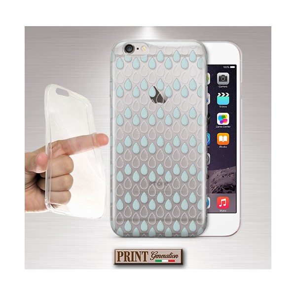 Cover - 'GOCCIE pattern' trasparente pioggia carino delicato sottile IPHONE