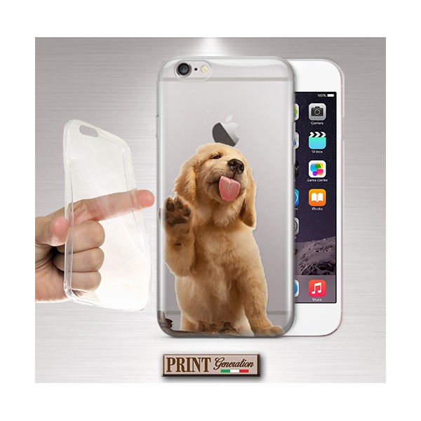 Cover - 'GOLDEN RETRIEVER puppy trasp' CUCCIOLO CARINO CANE TRASPARENTE animali domestici divertente HUAWEI