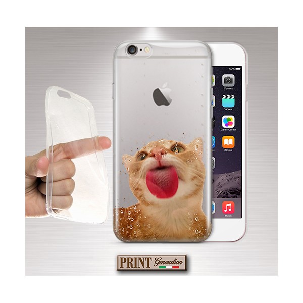 Cover - 'kitty glass trasp' gatto trasparente carino divertente animali domestici SAMSUNG