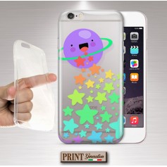 Cover - 'PLANET stars' pianeta carino stelle arcobaleno colori TRASPARENTE SAMSUNG