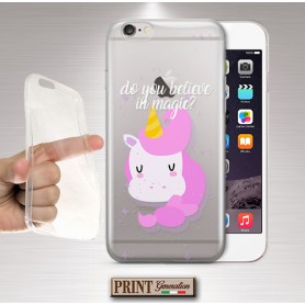 Cover - 'UNICORN believe' unicorno carino trasparente MAGIA delicato FANTASIA colori pastello SAMSUNG