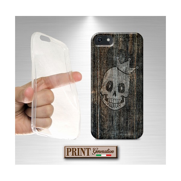 Cover - 'LEGNO TESCHIO 3' effetto legno WOOD RUSTICO DARK corona HUAWEI