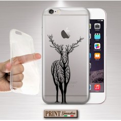 Cover - 'tree DEER trasp' cervo minimalista TRASPARENTE dark elegante albero SAMSUNG