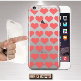 Cover - 'hearts' TRASPARENTE cuori carino delicato sottile SAMSUNG