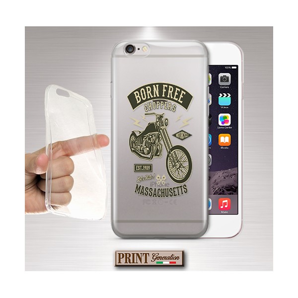 Cover - 'ts trasp born free choppers' MOTOCICLETTA TRASPARENTE CHOPPER VINTAGE effetto poster SAMSUNG