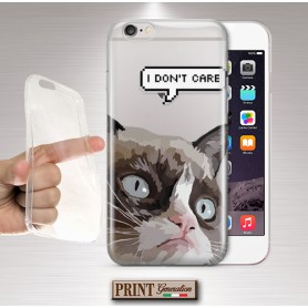 Cover - 'GRUMPY CAT idc' TRASPARENTE gatto carino divertente tumblr meme HUAWEI