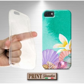 Cover - 'SHELLS' conchiglie estate carino fiore tropicale effetto acquerelle SAMSUNG