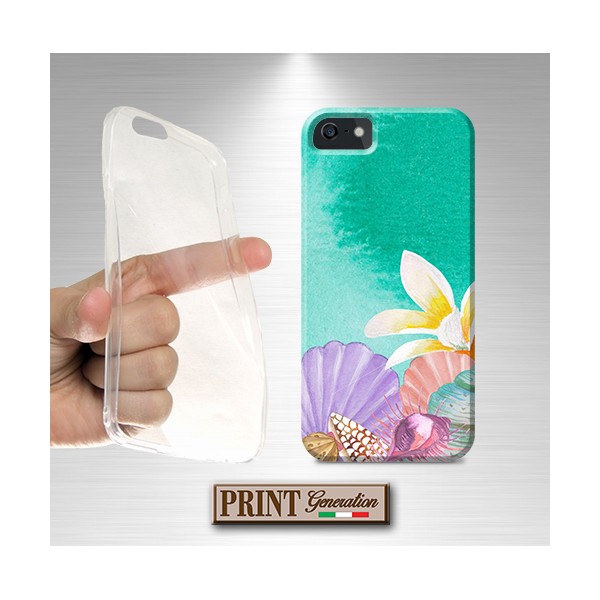 Cover - 'SHELLS' conchiglie estate carino fiore tropicale effetto acquerelle ASUS ZENFONE