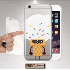 Cover - 'SO HOT ice cream' TRASPARENTE gelato estate occhiali da sole squagliato carino COLORI sprinkles SAMSUNG