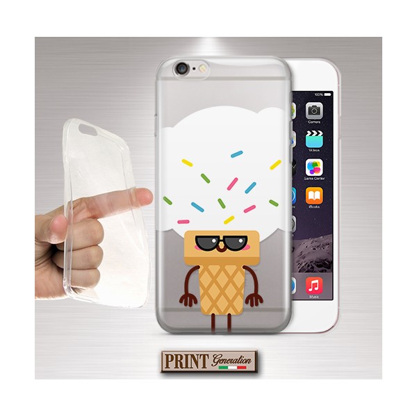 Cover - 'SO HOT ice cream' TRASPARENTE gelato estate occhiali da sole squagliato carino COLORI sprinkles HUAWEI