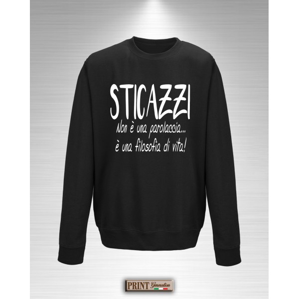 T-Shirt STICAZZI è una filosofia di vita Maglietta Uomo Scritta Frase  Divertente