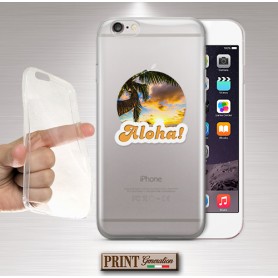 Cover - 'aloha sunset trasp' TRASPARENTE sole cielo paesaggio tropicale COLORI sprinkles IPHONE