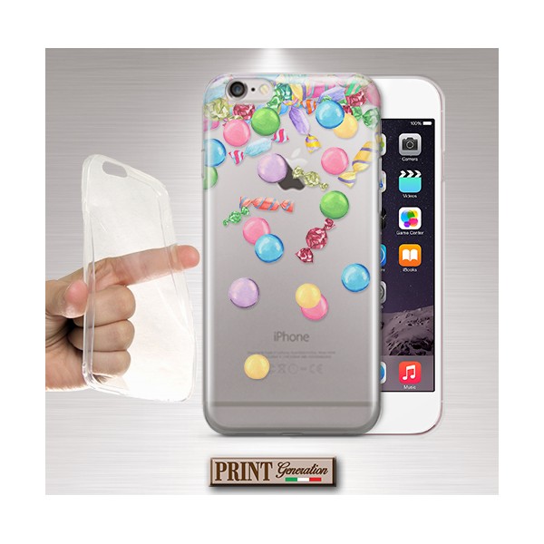 Cover - 'HIGH ON SUGAR' dolci caramelle carino pastello TRASPARENTE SAMSUNG