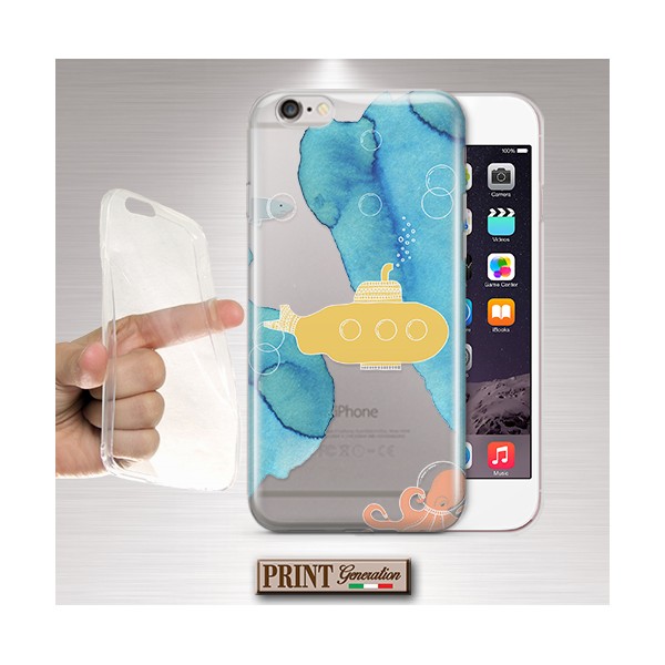 Cover - 'SUBMARINE scene' sommergibile carino MARE effetto acquerelle polipo TRASPARENTE ASUS ZENFONE