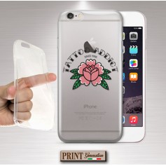 Cover - 'INK ADDICT ROSE ' TATUAGGI CARINO TRASPARENTE TRADITIONAL STYLE ROSA fiori SAMSUNG