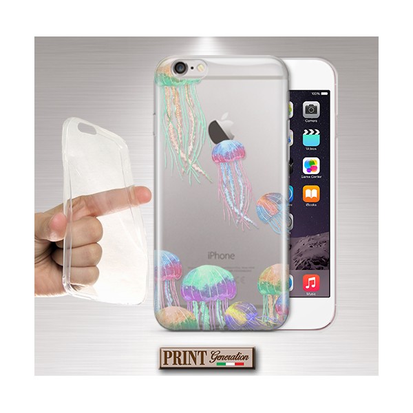 Cover - 'JELLYFISH' carino TRASPARENTE colori meduse mare SAMSUNG