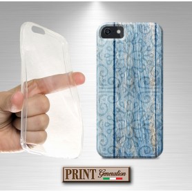 Cover - 'LEGNO MANDALA AZZURRO' EFFETTO LEGNO ELEGANTE RUSTICO SAMSUNG