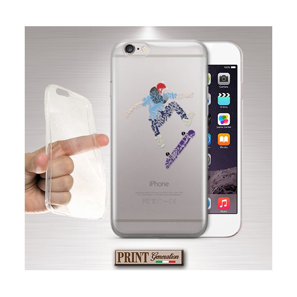 Cover - 'SKATER elements trasp' skateboard TRASPARENTE sports colori collage WIKO