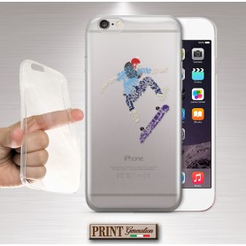 Cover - 'SKATER elements trasp' skateboard TRASPARENTE sports colori collage IPHONE