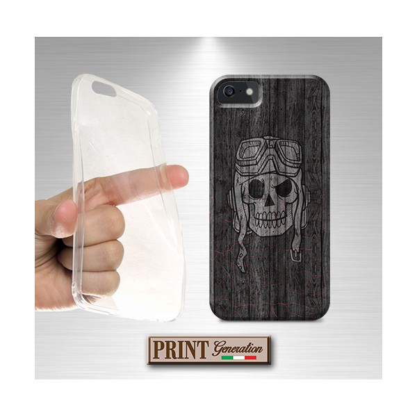 Cover - 'LEGNO TESCHIO 4' EFFETTO LEGNO RUSTICO DARK BIKERS HUAWEI