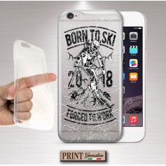 Cover -'ts trasp born to ski' SPORT EFFETTO POSTER VINTAGE TRASPARENTE IPHONE