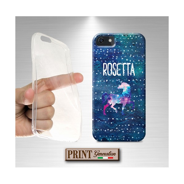 Cover - 'UNICORNIO GALASSIA NOME' PERSONALIZZATA con nome unicorno IPHONE