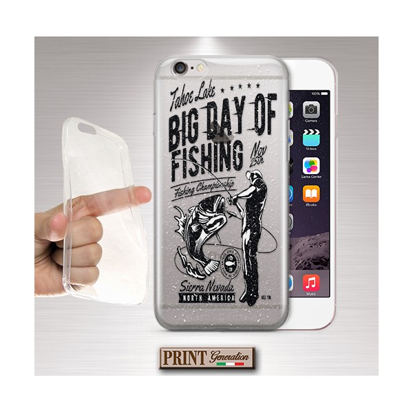 Cover - 'ts trasp big day of fishing' SPORT PESCA PESCI EFFETTO POSTER VINTAGE TRASPARENTE HUAWEI