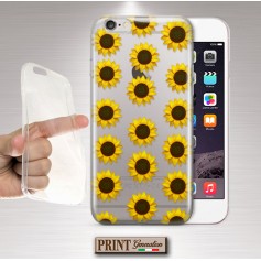 Cover - 'SUNFLOWERS trasp' GIRASOLE emoji carino TRASPARENTE fiori SAMSUNG