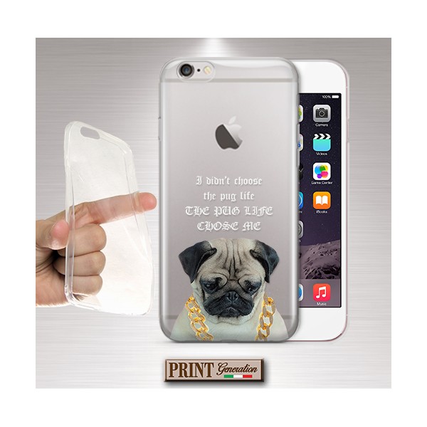 Cover - 'PUG CARLINO -THUG- LIFE -LYFE- trasp' DIVERTENTE CUCCIOLO CARINO FRASI TUMBLR HUAWEI