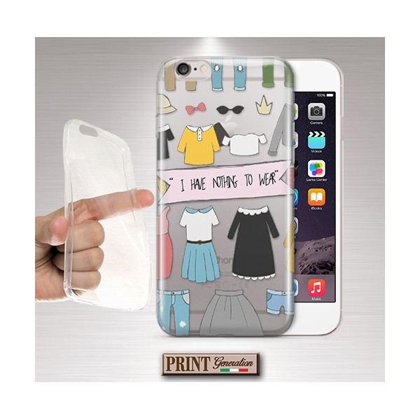 Cover - 'NOTHING TO WEAR' TRASPARENTE ragazza VESTITI carino COLORI SAMSUNG