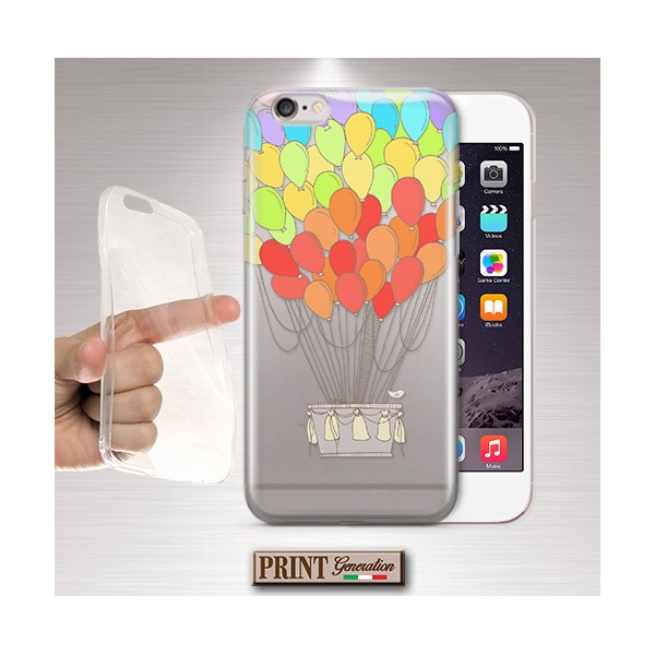 Cover - 'HOT AIR BALLOONS' TRASPARENTE palloncini COLORI carino ARCOBALENO mongolfiera ASUS ZENFONE