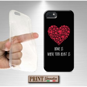 Cover - 'HOME IS... solid' carino CUORE casa FRASI IPHONE