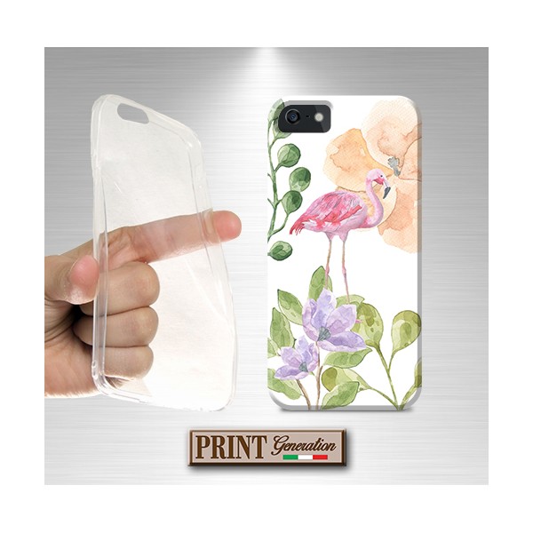 Cover - 'JUNGLE ANIMALS flamingo' animali FENICOTTERO uccello CARINO rosa FIORI foglie GIUNGLA SAMSUNG