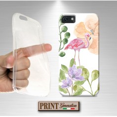 Cover - 'JUNGLE ANIMALS flamingo' animali FENICOTTERO uccello CARINO rosa FIORI foglie GIUNGLA SAMSUNG